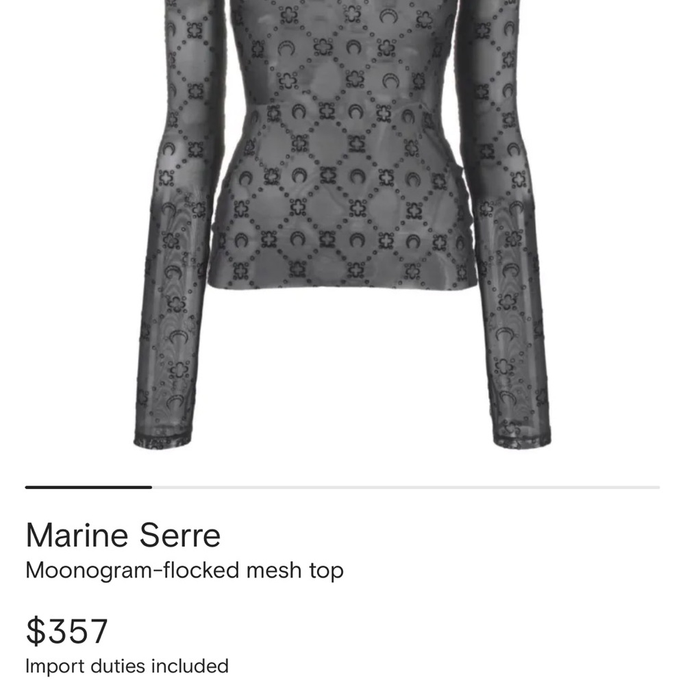 Marine Serre Black Moon Mesh Tights and Top - Picture 4 of 5